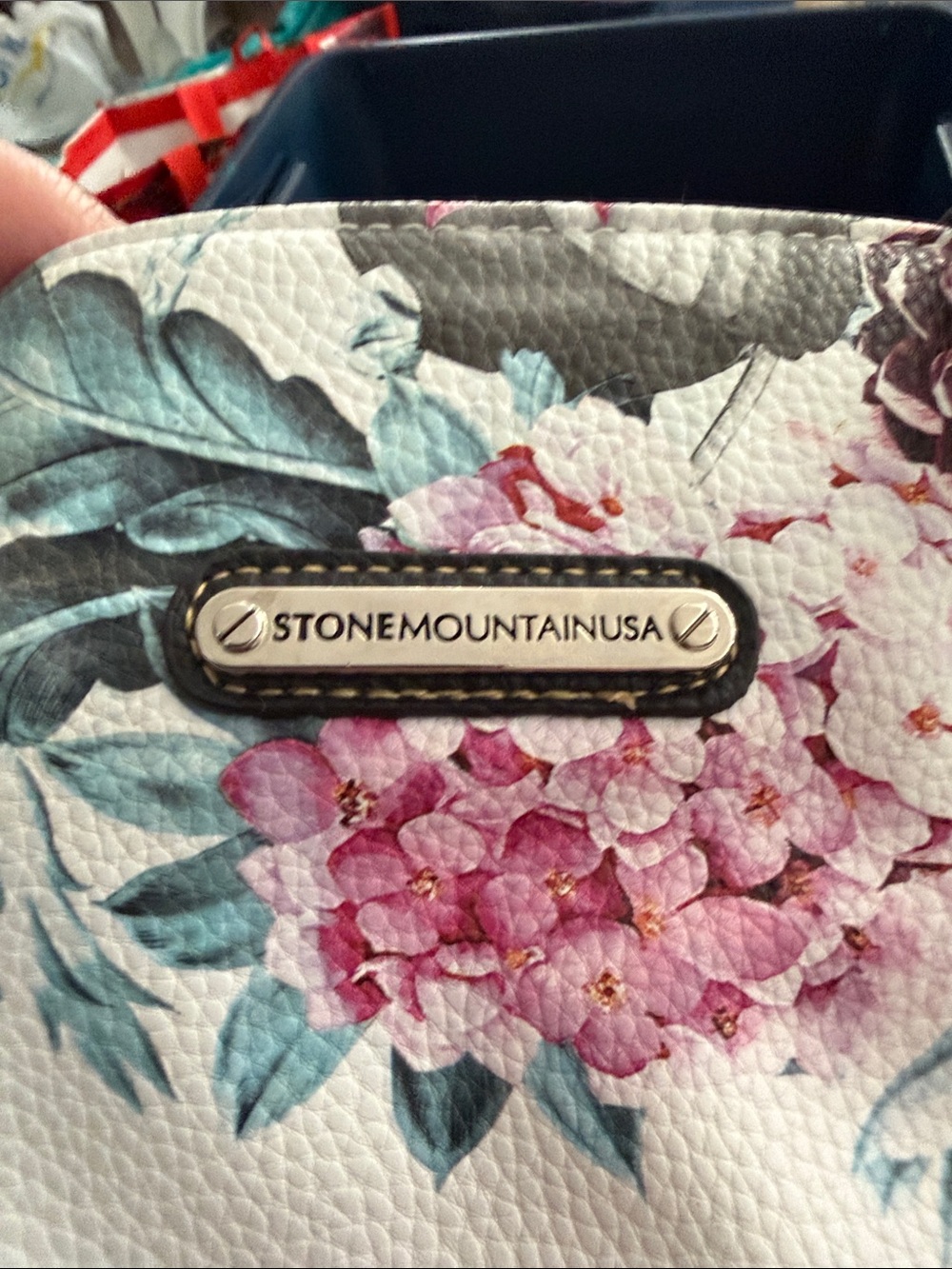 Stone Mountain Accessories Floral Tote with Black Trim and Multicolor Blooms - Picture 2 of 7